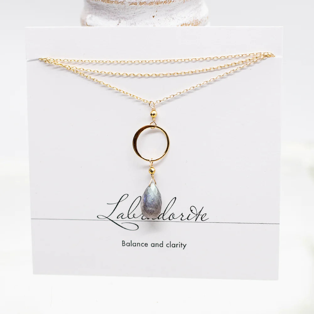 Labradorite Ring Necklace