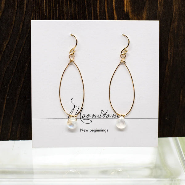 Moonstone Linden Gold Earrings