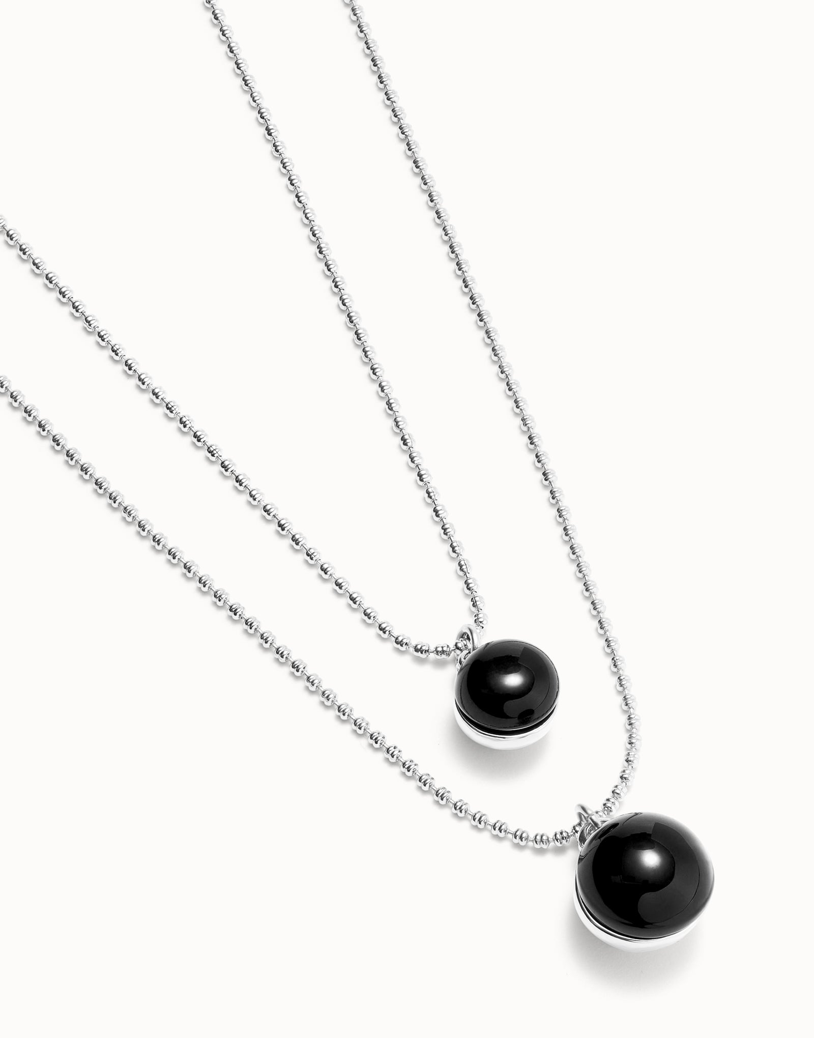 Multi-layer Pendant Necklace with Black Murano Glass