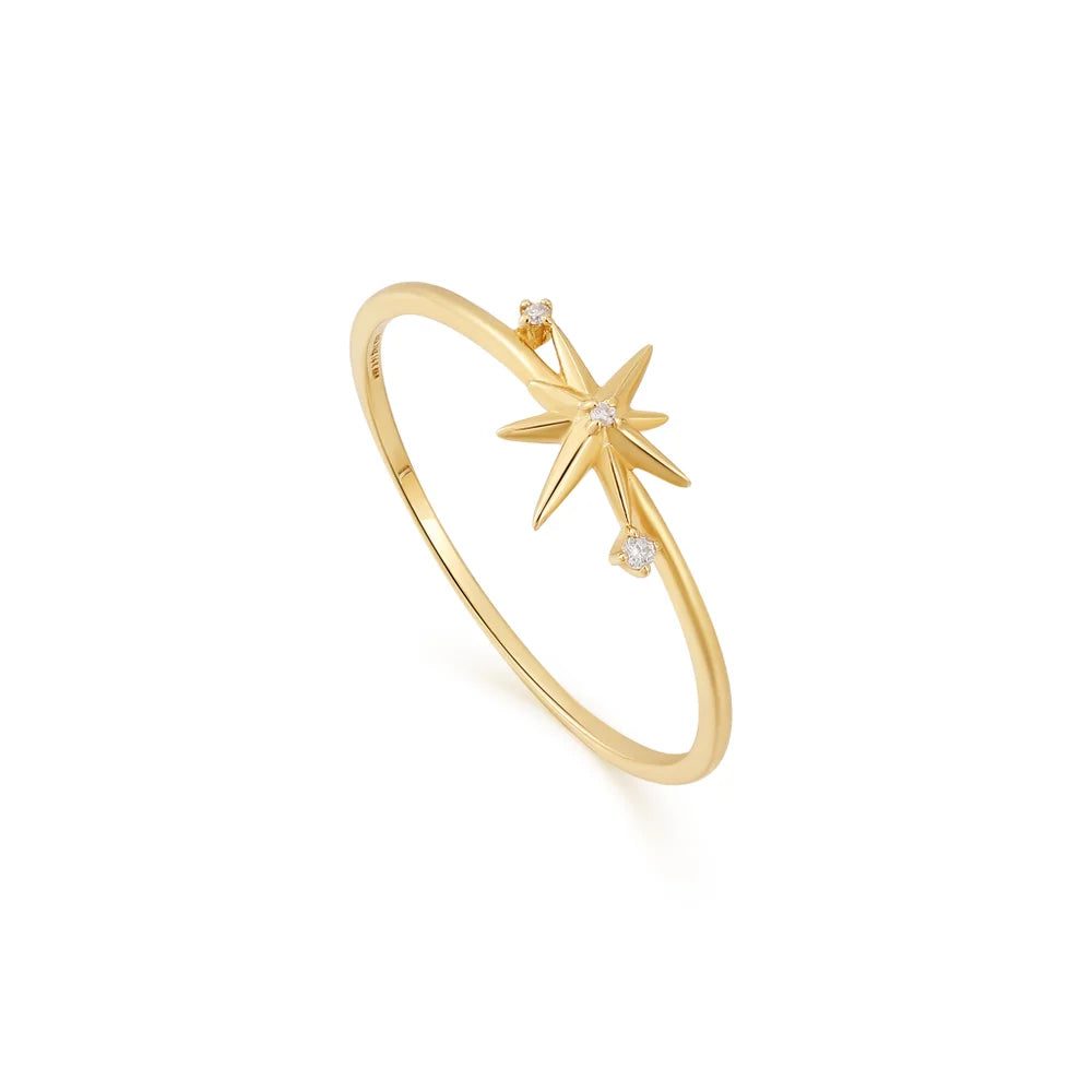 14K Gold Star Diamond Ring