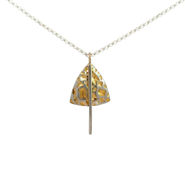 Crackle Triangle Line Pendant