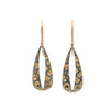 Crackle - Open Teardrop Dangle Earrings