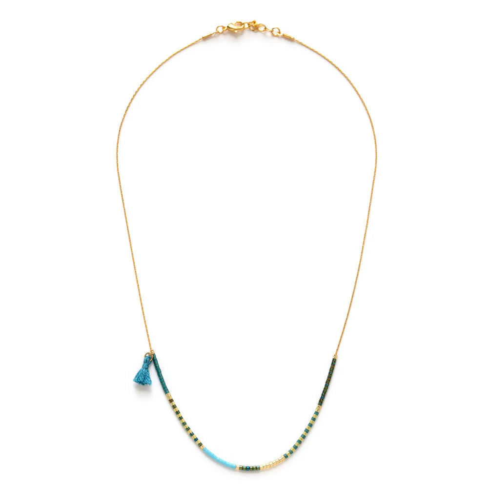 Miyuki Seed Bead Necklace | Sky
