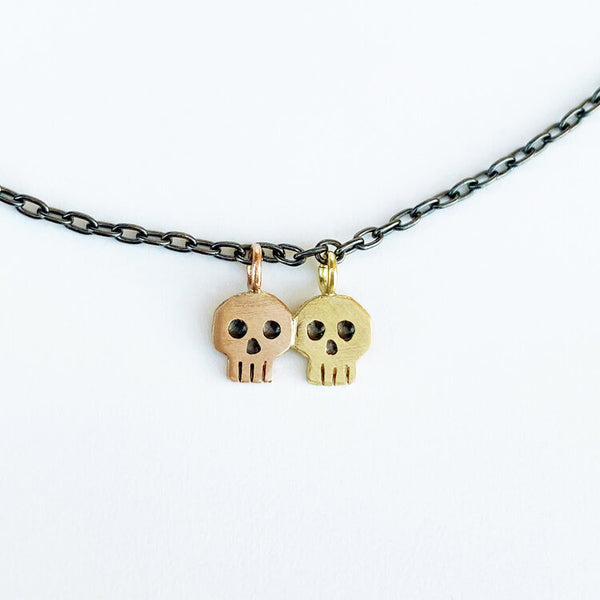 Skull Buddies Necklace, mixed metals