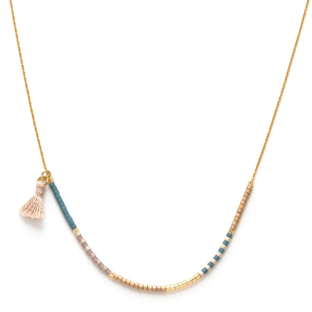 Miyuki Seed Bead Necklace | Sky