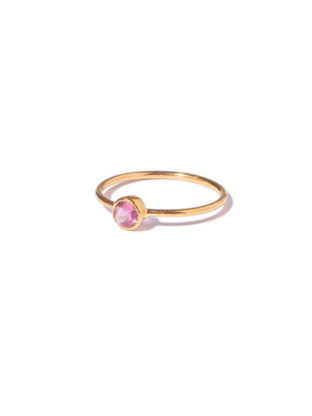 Pink Tourmaline Pear Shaped Ring