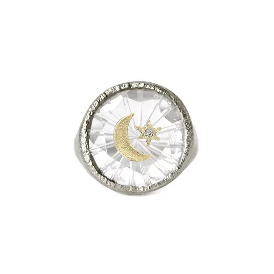 Crescent Star Amulet Ring