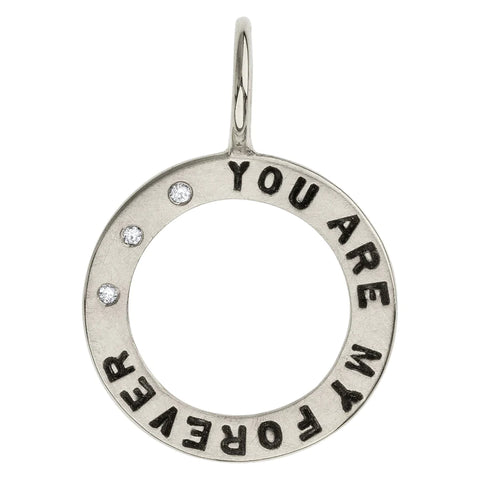 Silver My Forever Open Circle Pendant Necklace