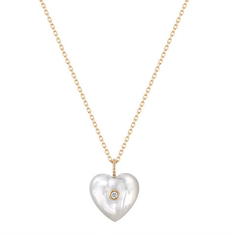 Dolly - Mother of Pearl & Diamond Reversible Heart