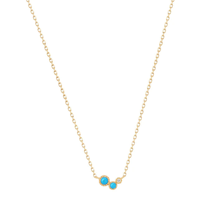 AMIRA | Turquoise & White Sapphire Waterfall Necklace