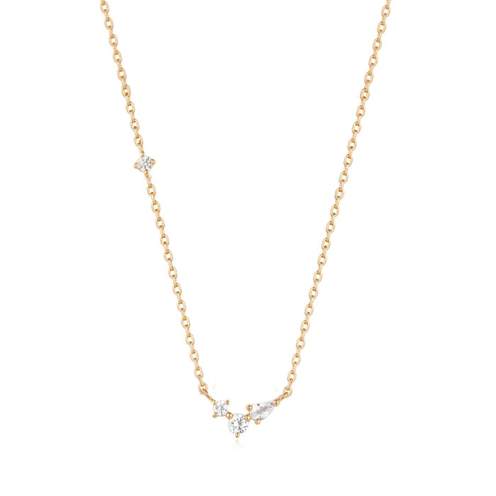 Cami | Pear and Round White Sapphire Necklace