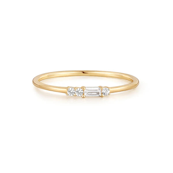 Selena | Baguette and Round White Sapphire Ring