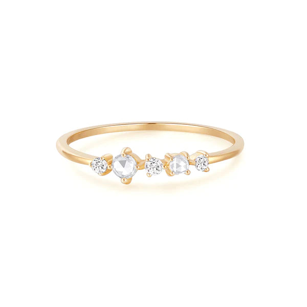 Anne - Rose Cut White Sapphire Ring