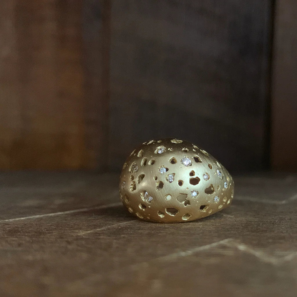 Shadow Dome Ring with Diamonds