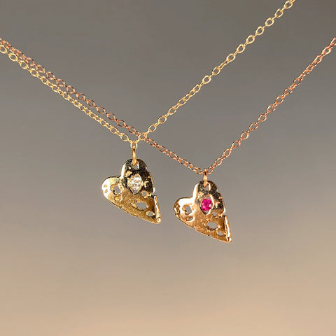 Mini Shadow Heart Necklace
