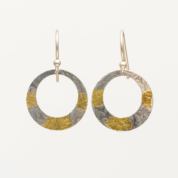 Small Sterling Hoops with 24kt Gold