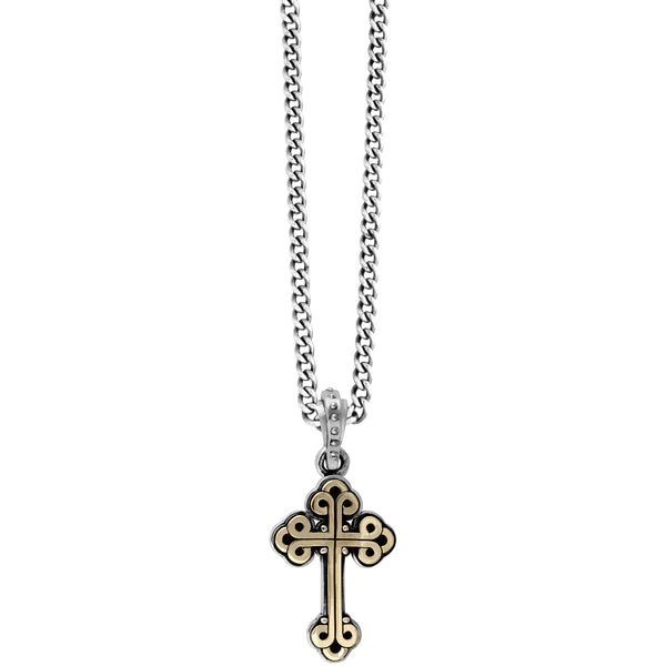 Small Alloy Traditional Cross in Silver Frame Pendant