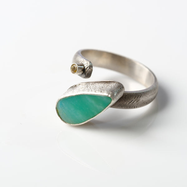 Blue Opal Matrix Celestial Ring