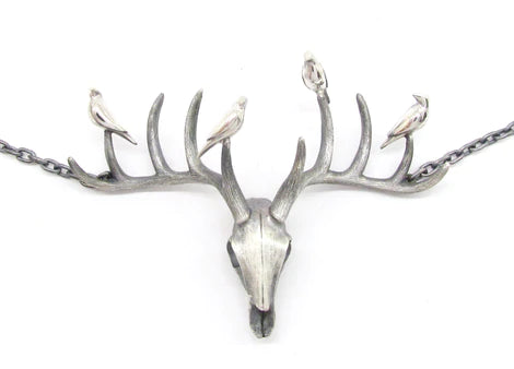 Stag and Birds Necklace