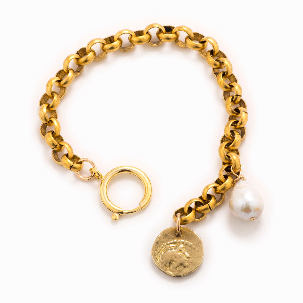 Quinn Brass Rolo Chain Bracelet