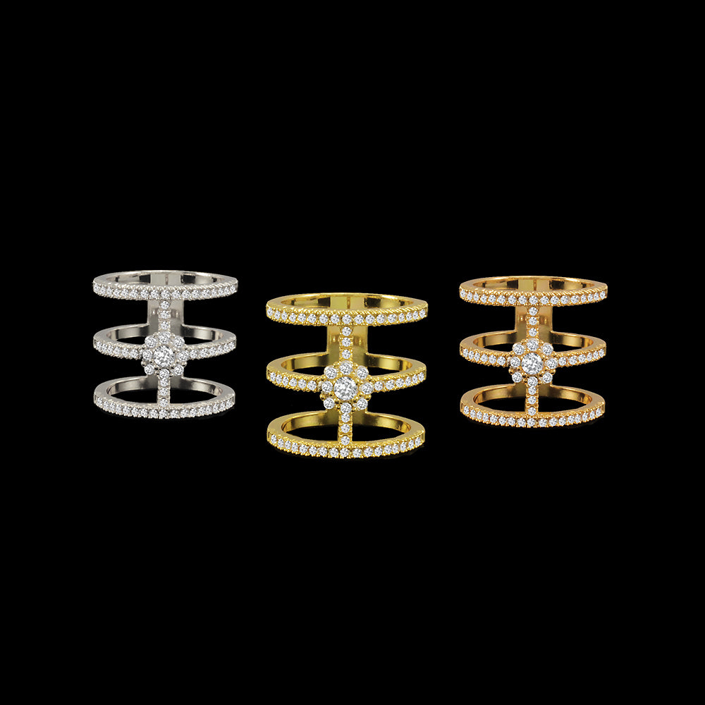 Gold 3 Band Ring