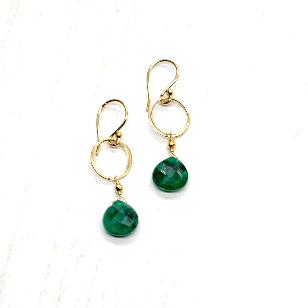 Emerald Ring Gold Earrings