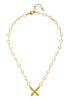 AUSTRIAN CRYSTAL PETITE FRENCH KISS NECKLACE GOLD
