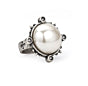 SPIKED RING WITH PEARL CABOCHON