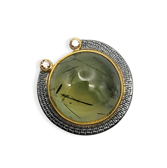 Prehnite Diamond Ring